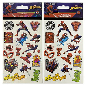 スパイダーマン 4シート キラキラ ステッカー シール 17317 Disney MARVEL マーベル ホログラム キャラクター 雑貨 グッズ ごほうびシール 輸入品 インポート