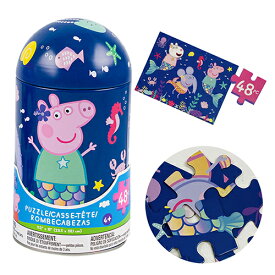 ペッパピッグ 缶入り パズル 48ピース ( ネイビー ) 17615a おもちゃ グッズ パズル 3才 4才 子供 こども キッズ 幼児 保育園 幼稚園 缶入り 缶 ギフト プレゼント peppapig 輸入品 USA