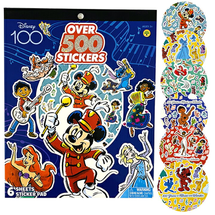 楽天市場】ディズニー 100th ステッカーパッド 6シート OVER500 18125 
