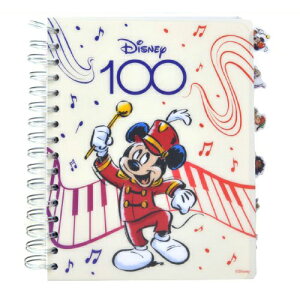 ディズニー 100th A5 リングノート 18226 Disney 100周年記念 ミッキー エルサ アリエル ディズニーキャラクター グッズ ステーショナリー 文房具 文具 ノート インデックス 5段 仕切り おえかき帳