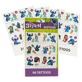 スティッチ タトゥー シール 4シート 96個入り 18373 TATTOO ボディーシール 水貼り 水で貼れる stitch リロ＆スティッチ ディズニー disney ごほうび キッズ こども 大人 かわいい キャラクター グッズ 雑貨 パーティー ハロウィン おまつり 夏祭り インポート 輸入品