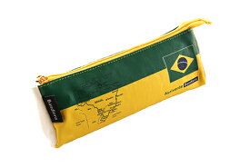 Bandiera (バンディエラ) ペンポーチ ブラジル 5643 （BN-011）ブラジル国旗 BRAZIL 地図 筆箱 ふでばこ ペンケース ファスナー 雑貨 グッズ 送料込み メール便配送