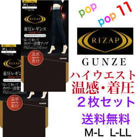 【送料無料 2枚セット】 ライザップ グンゼ 温感素材 ハイウエスト 着圧レギンスウォームタイプ 80デニール コンプレッション 引き締め 段階着圧 遠赤 暖か あったか ジム ウォーキング スポーツ 加圧 ヒップアップ 美脚 美尻 細見え 補整 秋物 冬物 GUNZE RIZAP RZF213