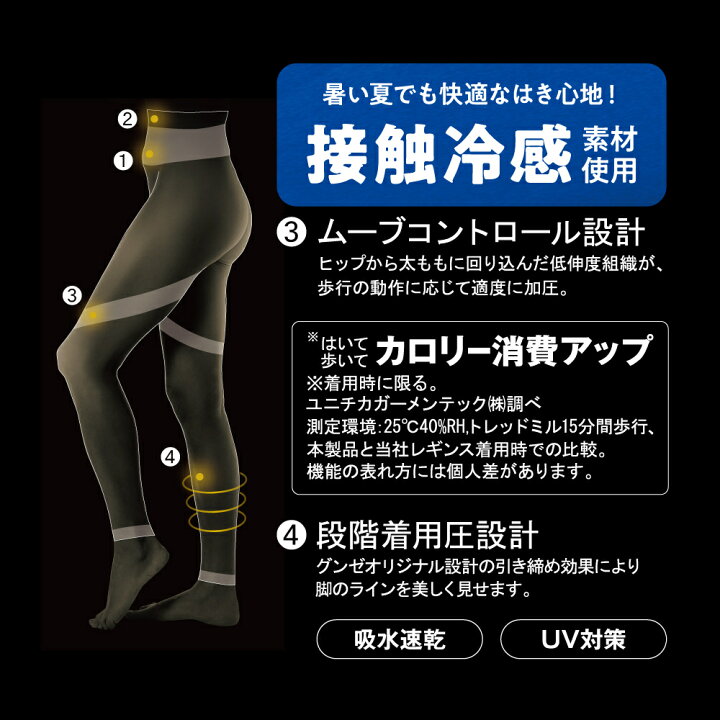 楽天市場】ライザップ グンゼ ハイウエスト 着圧レギンス 10分丈 COOL 