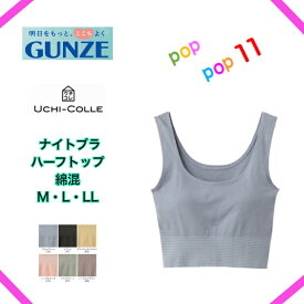 GUNZE グンゼ うちコレ ナイトブラ ブラジャー ノンワイヤー ブラ 脇高 小胸 バストケア バストアップ 昼夜兼用 24時間対応 ひびきにくい シームレス 産後 授乳 綿混 低刺激 やさしい肌ざわり バストサポート うちコレ 楽 日本製 UC0055 M L LL女性下着