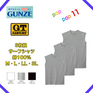GUNZE �O���[ HAWKINS �z�[�L���X �T�[�t�V���c 3���Z�b�g ��100% �R�b�g�� �� 3���g ���� �Z�b�g �O���[ �z���C�g M L LL ���� ���� �C���i�[ G.T.HAWKINS �V�� �V���v�� HK15183