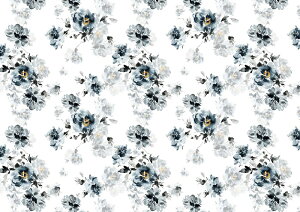 ポーセラーツ 転写紙 【セット割】シャビーブルーフラワー転写紙 白磁用&ガラス用セット※20%OFF ポーセラーツ ポーセリンアート用 かわいい ポーセラーツ転写紙 花転写紙 水彩画風 オ