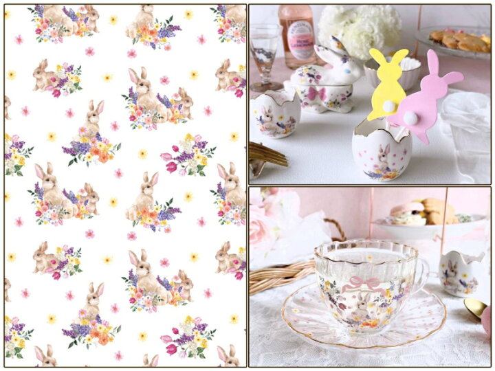 楽天市場】ポーセラーツ 転写紙 【セット割】フラワーラビット転写紙 