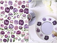 ポーセラーツ 転写紙 【白磁用】パープルピオニー転写紙 ポーセラーツ用転写紙 紫の花 ポーセラーツ ポー…