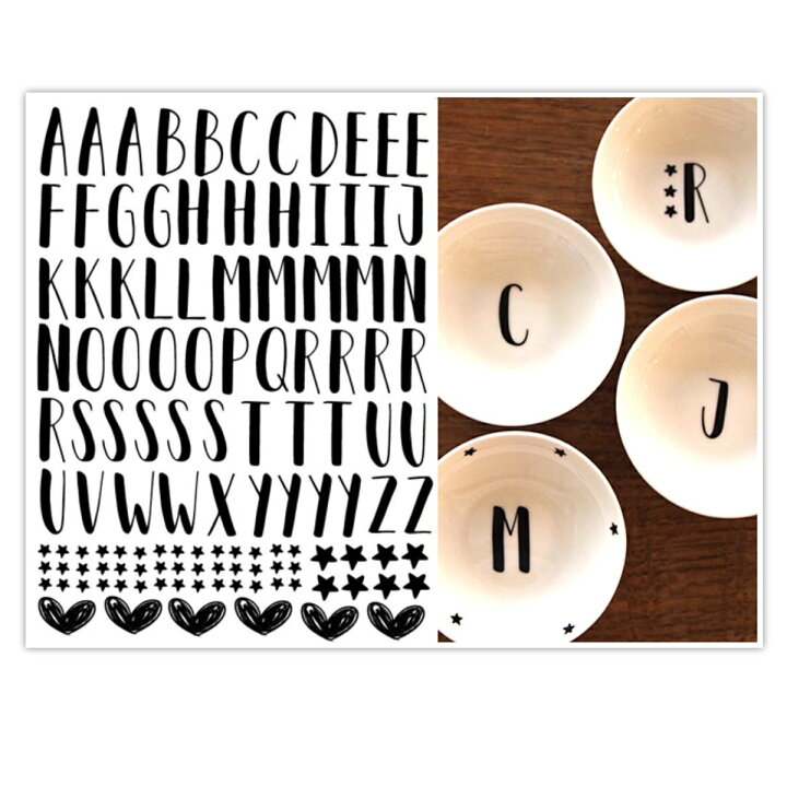 Relaxalphabet Sサイズ 手書きアルファベット ポーセラーツ ポーセリンアート用 かわいい オシャレ ポーセリン イニシャル スーパーセール