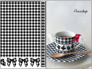 ポーセラーツ 転写紙 【白磁用】ギンガムチェック転写紙 ノワール(限定カラー) ポーセラーツ ポーセリンアート用転写紙 転写シート ポーセリン アート ポーセラーツ転写紙 チェック リ