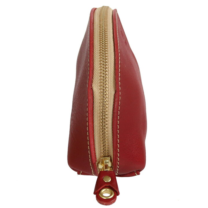 楽天市場 本革ポーチ 小物入れ ポーチ 小物入れ レザーポーチ 化粧ポーチ ミニ 名入れ 名前入れ 栃木レザー ブランド ポルコロッソ 日本製 メンズ レディース 大人 女性 娘 男性 革 ギフト 母の日 誕生日プレゼント 革婚式 還暦祝い 赤 レッド Sokunou 鞄工房