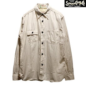 【送料無料】 SUGAR CANE（シュガーケーン） FICTION ROMANCE “8.5oz. WHITE WABASH WORK SHIRT/ホワイトウォバッシュワークシャツ” SC27076 メンズ アメカジ フィクションロマンス ウォバッシュストライプ 日本製