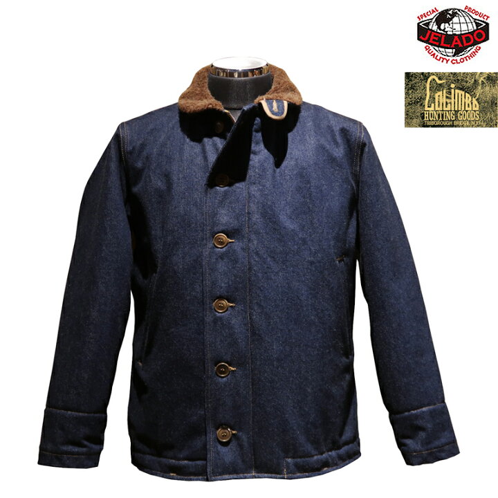 JELADO×COLIMBO CT83418B Observer Jacket Custom Indigo ジェラード　コリンボ コラボレーション ダブルネーム オブザーバー ジャケット カスタム インディゴ " Robbers Roost " (ロバースルースト) アラスカ CBs シービーズ Seabees ドクロ プリント ミリタリージャケット