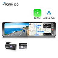 【25%OFFクーポンで16,425円 数量限定価格】ドライブレコーダー ミラー型 carplay android auto ズーム …