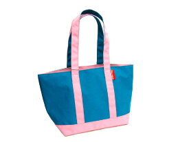 plastic bag プラスティックバッグ トートバッグ Mサイズ エメラルドグリーンxピンク