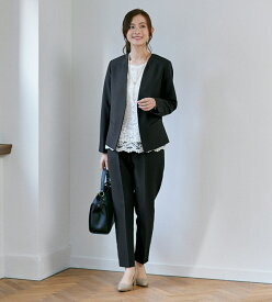 【アウトレット/返品不可商品】スーツ レディース パンツスーツ セレモニースーツ 3点セット ( ジャケット トップス パンツ ) ママスーツ フォーマル フォーマルスーツ 卒業式 卒園式 入学式 入園式 ママ 母 コーデ 30代 40代 女性 ブラック ネイビー ベージュ 黒 紺