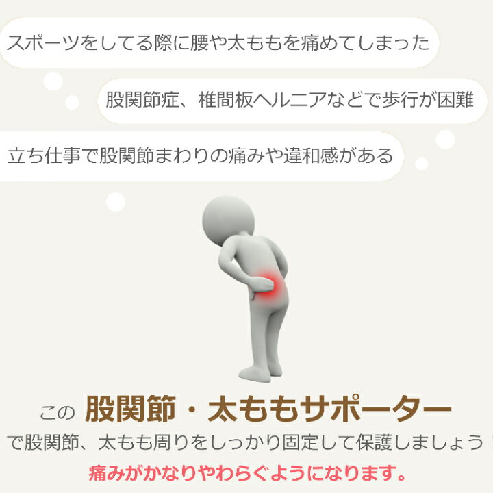楽天市場 股関節サポーター 股関節 サポーター 強力フィットタイプ 太もも 腰 ベルト 調整可能 男女兼用 左右兼用 マジックテープ 簡単装着 送料無料 Porto 楽天市場店