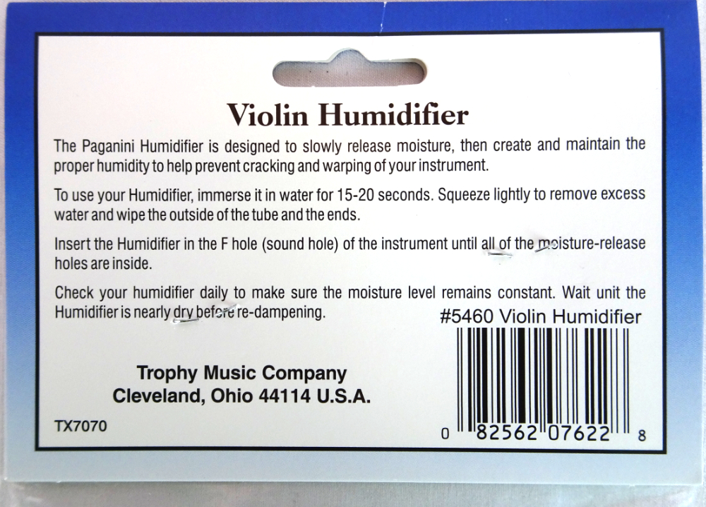 【Paganini Humidifier】バイオリン用 楽器用保湿剤 ポジティブ