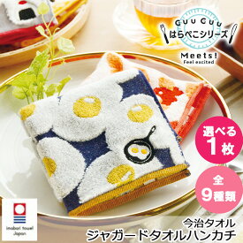 今治 製 ジャガードハンカチタオル はらぺこシリーズ 【選べる1枚】 タオルハンカチ 23cm角サイズ 小さめサイズ ワンポイント 刺繍 今治製 女性 子供 食品 食事 デザート プレゼント 新学期 新学年 プレーリードック タオル ハンカチ