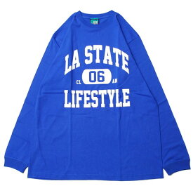 【SALE/セール】ミュージック MUSICK LIFE STYLE LA STATE COLLEGE LOGO L/S Tシャツ BLUE / ブルー 長袖 Tシャツ カレッジ
