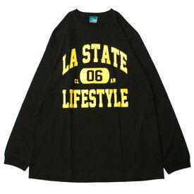 【SALE/セール】ミュージック MUSICK LIFE STYLE LA STATE COLLEGE LOGO L/S Tシャツ BLACK × GOLD / ブラック × ゴールド 長袖 Tシャツ カレッジ