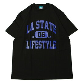 【SALE/セール】ミュージック MUSICK LIFE STYLE LA STATE COLLEGE LOGO S/S Tシャツ BLACK × BLUE / ブラック × ブルー 半袖 Tシャツ カレッジ