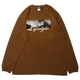 ミュージック MUSICK LIFESTYLE PALM PHOTO L/S Tシャツ BROWN / ブラウン 長袖 Tシャツ パームツリー ロサンゼルス LA