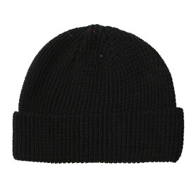 リニュー RE:NEW LOW WATCH BEANIE BLACK/ブラック リブ編み ショート ビーニー ニット帽 帽子