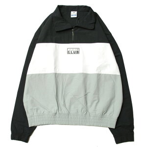 �v���N���u PRO CLUB COMFORT TRI-COLOR COTTON / NYLON HALF ZIP TRACK JACKET BLACK × GRAY / �u���b�N × �O���[ �i�C���� �n�[�t�W�b�v �g���b�N �W���P�b�g