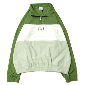 �v���N���u PRO CLUB COMFORT TRI-COLOR COTTON / NYLON HALF ZIP TRACK JACKET MOSS GREEN × GRAY / ���X�O���[�� × �O���[ �i�C���� �n�[�t�W�b�v �g���b�N �W���P�b�g