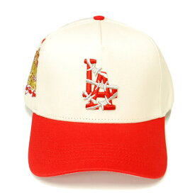 キープ アウト フェイク ラブ KEEP OUT FAKE LOVE WORLD FAMOUS LA SNAPBACK CAP NATURAL × RED / ナチュラル × レッド スナップバック キャップ 帽子