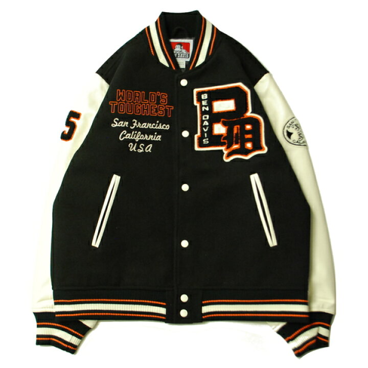 楽天市場】ベン デイビス BEN DAVIS BD STADIUM JACKET BLACK × IVORY 