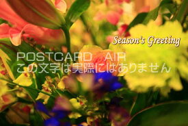 「Season's Greeting」薔薇のある文字入りポストカード絵葉書ハガキはがき