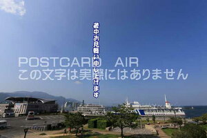 【夏の挨拶ポストカード】「暑中お見舞い申し上げます」滋賀県大津市浜大津のミシガンと海の子の葉書ハガキはがき photo by MIRO