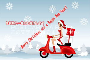 yNX}X̃|XgJ[hAIRz uMerry Christmas and a Happy New YearvRXvoCNł䂭 nKL͂Gty̔z