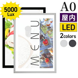 LEDパネル A0 OKH20 サイズ 841x1189 / 光る ポスターフレーム 額縁 額 ポスターパネル LED 看板 壁固定 前開き フロントオープン おしゃれ 店舗 シルバー ブラック フレームパネル 店舗用 飲食店 カフェ led看板 ポスター看板 | ポスター フレーム ライトパネル ライト