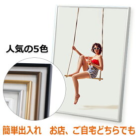 ポスターフレーム アルミ A4 サイズ 210×297mm スリムエイト 細幅 シルバー ブラック ホワイト ゴールド ブラウン 額縁 額 写真 ポスター フレーム パネル おしゃれ シンプル 前開き 軽量 横長 縦長 壁掛け | ポスターパネル フレームパネル アルミフレーム