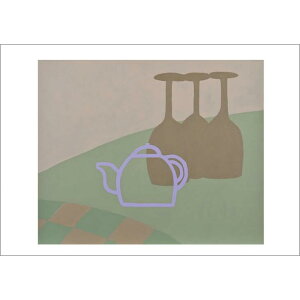 【50x70cm】Valeryia van der Meer - Still Life with Teapot アートプリント/アートポスター 北欧 オランダ アブストラクト 抽象画