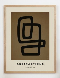 【30x40cm】CARO CARO PRINTS - Brown and Black Abstract Art Print (ABST-16) | アートプリント/アートポスター 北欧 アブストラクト