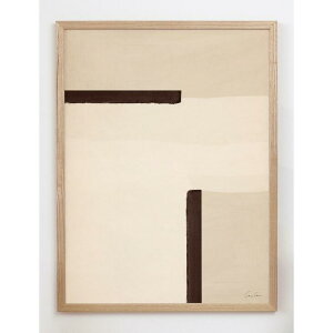 y30x40cmzCARO CARO PRINTS - Cream & Brown Abstract Art Print (MNLT-06) | A[gvg/A[g|X^[ k AuXgNg