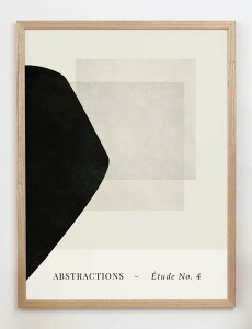 y30x40cmzCARO CARO PRINTS - Abstract Black & Beige Art Print (GMTC-4501) A[gvg/A[g|X^[ k AuXgNg
