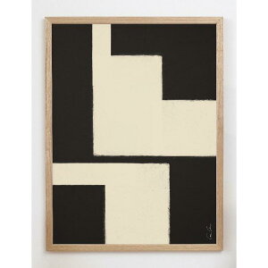 【30x40cm】CARO CARO PRINTS - Dark Brown & Beige Art Print (ABST-19) | アートプリント/アートポスター 北欧 アブストラクト