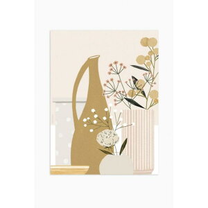y30x40cmzMICUSH - POTTERY AND FLOWERS (CLOSE UP) ART PRINT (blush) (AP120) | A[gvg |X^[ k Vv CeA 