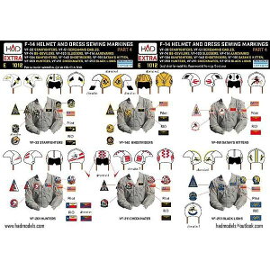 HADモデルズ 1/48 F-14 トムキャット パイロットヘルメット & ワッペンデカール パート4 模型用グッズ HADE481012