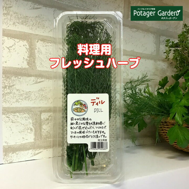 楽天市場 Tv紹介 ハーブ 食用 ディル 1パック q 食材セット レシピ付 フレッシュハーブ ハーブティー ミックス 野菜 サラダ 生 業務用 使い方 ギフト スパイス Herb Tea ハーブ苗のポタジェガーデン