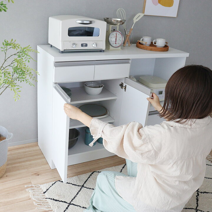 楽天市場】キッチンカウンター カウンター 食器棚 幅120cm 幅90cm 完成 