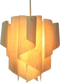 透明感のあるオーロラをイメージしたデザイン【DI CLASSE(ディ クラッセ）】 ペンダントランプ auro-wood pendant lamp M グッドデザイン賞 シェードのドレープ 本物のヒノキアウロフウッド M ペンダントランプ