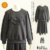 BelPaci ベルパーチ プリーツチュニック 黒 ベルパーチ Belpaci お花 