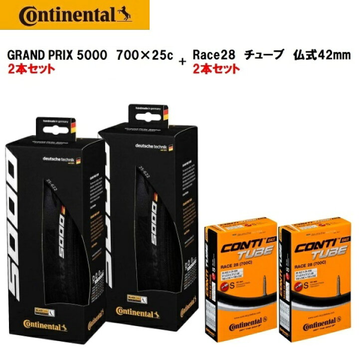 楽天市場】タイヤとチューブ各2本セット Continental コンチネンタル 